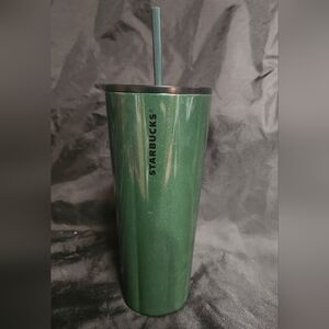 Starbucks Green Glitter Stainless Tumbler with Straw